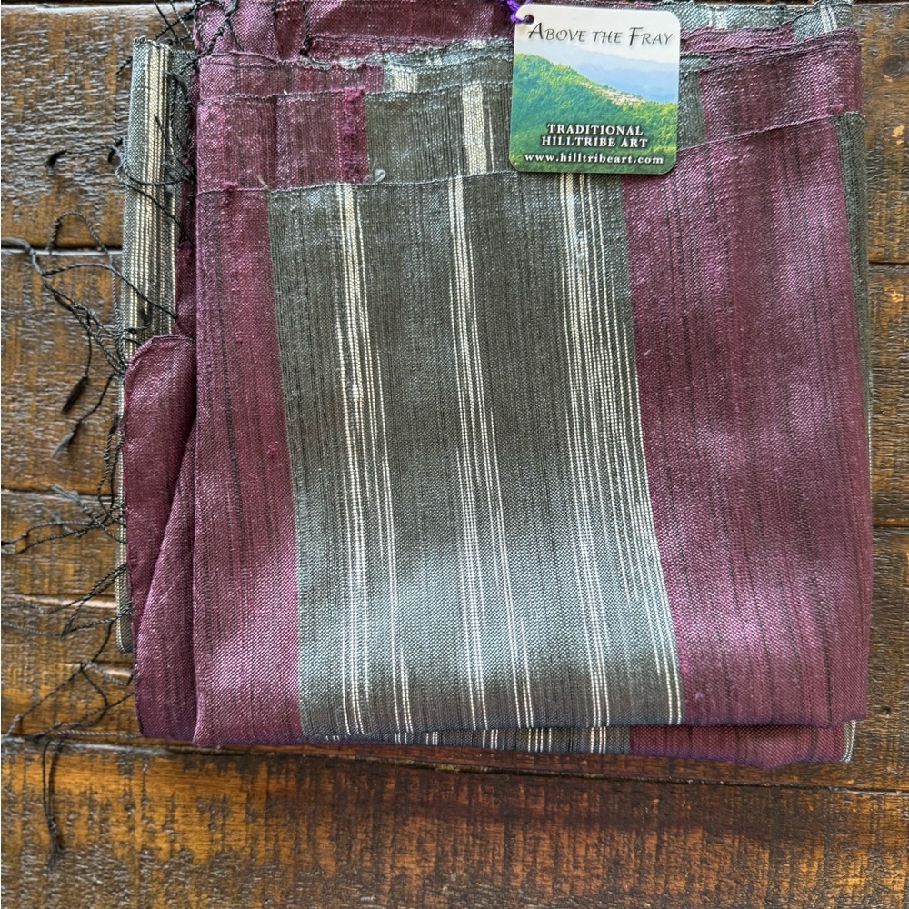 Striped Purple and Gray Scarf